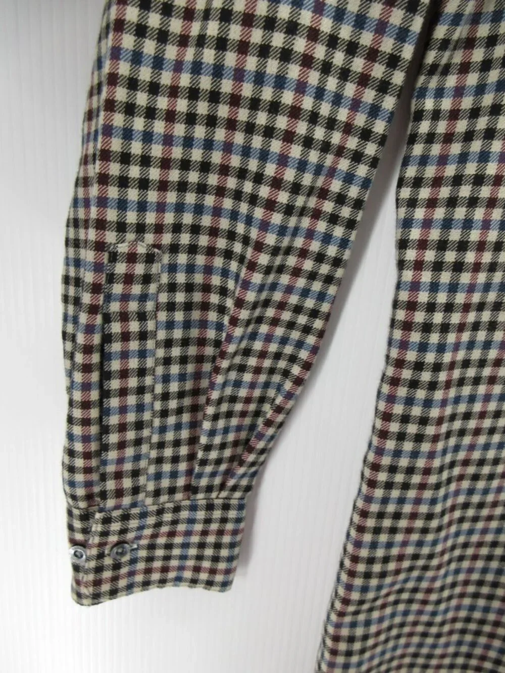 Aquas cutum Of London Shirt Medium Wool Plaid Button Down Heritage
